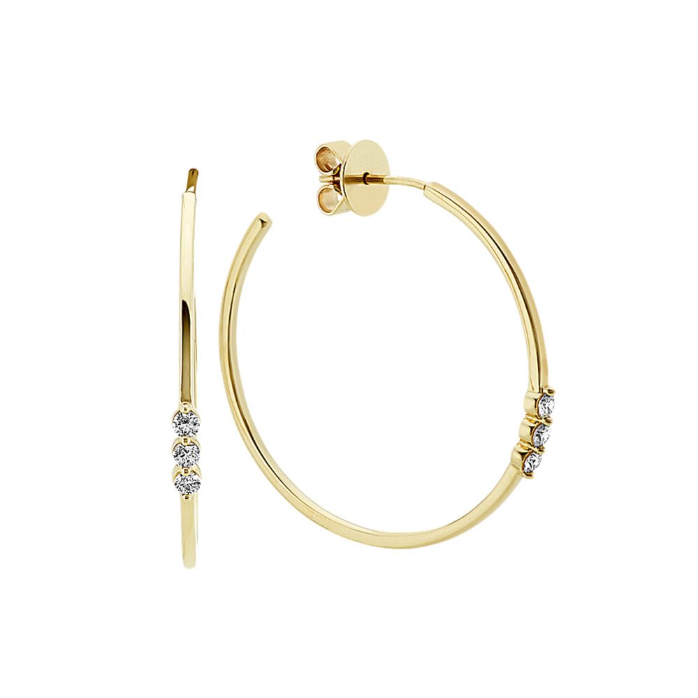 Hoop Earrings with Diamond Accent