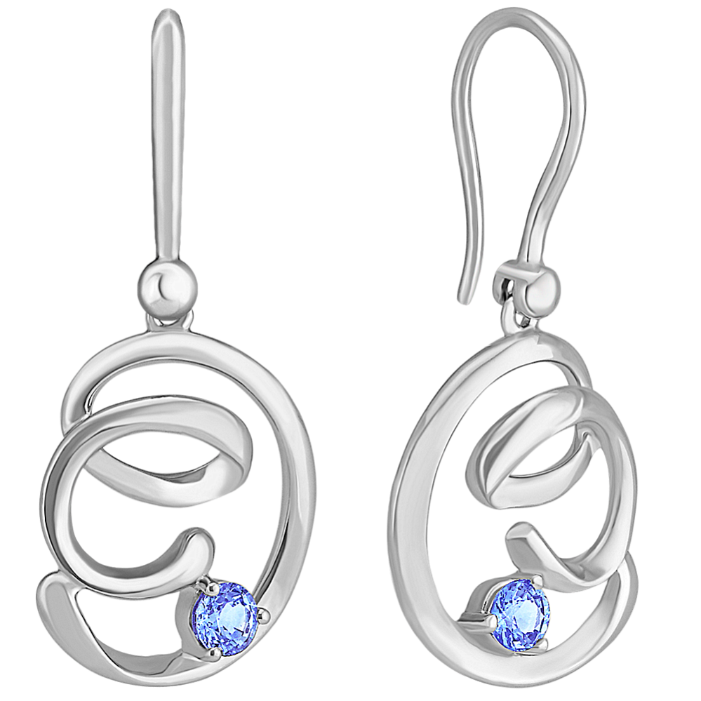 Ice Blue Sapphire and Sterling Silver Earrings