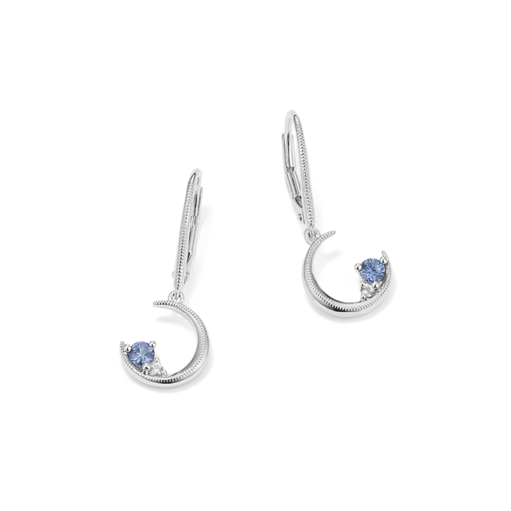 Mezzaluna Ice Blue & White Sapphire Drop Earrings