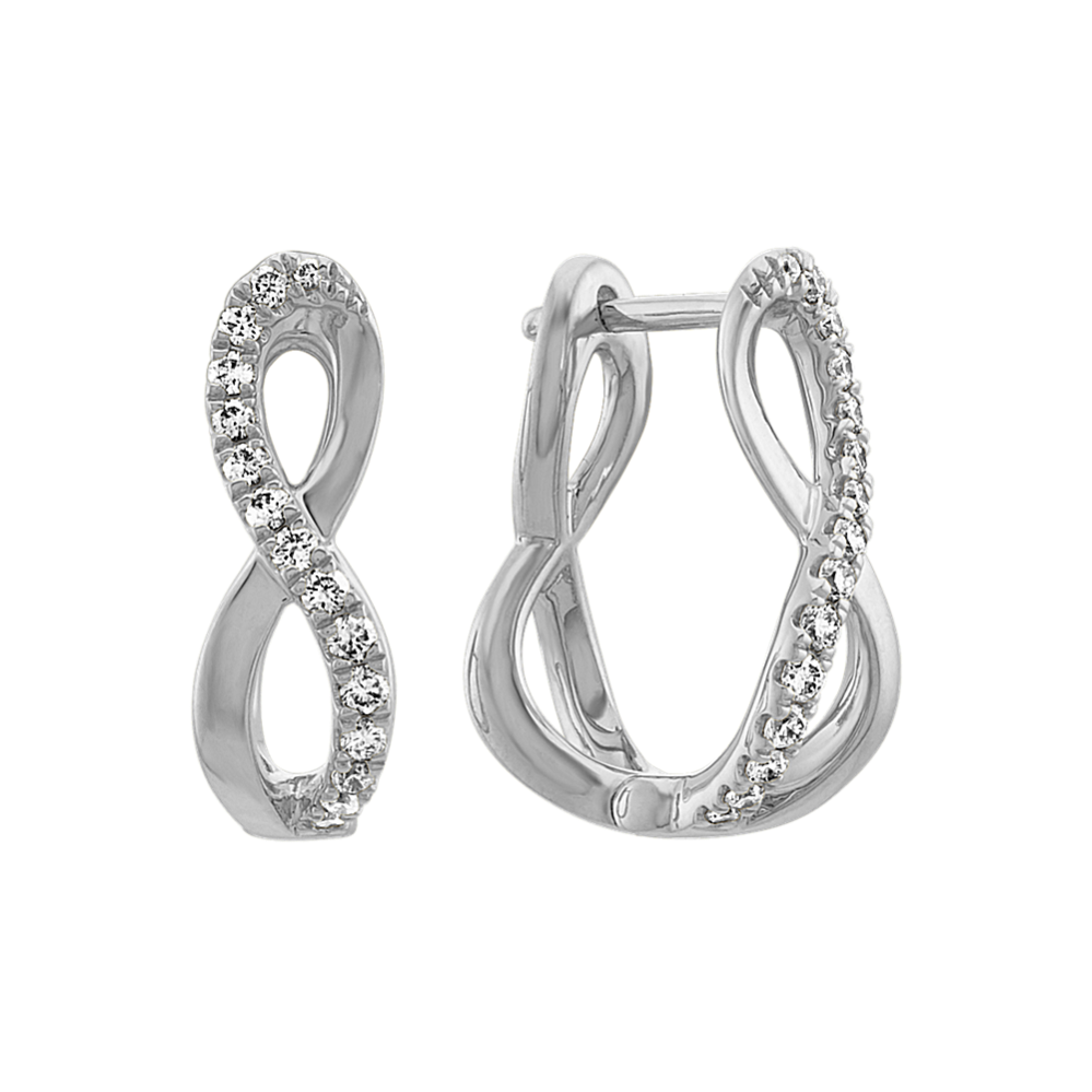 Infinity Diamond Hoop Earrings in 14k White Gold