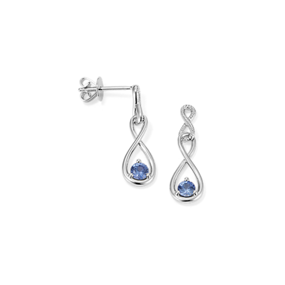Kentucky Blue Sapphire Infinity Earrings