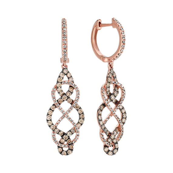 Interwoven Infinity Earrings with Round Diamonds | Shane Co.