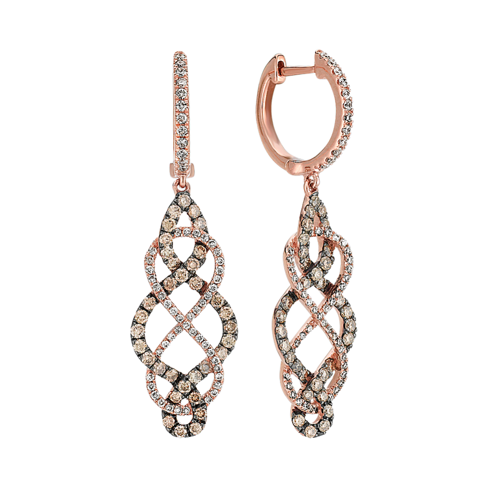 Interwoven Infinity Earrings with Round Diamonds