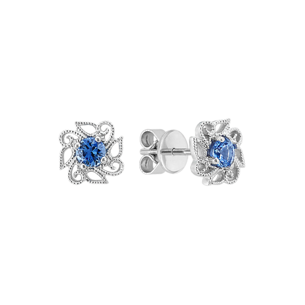Kentucky Blue Sapphire Flower Earrings