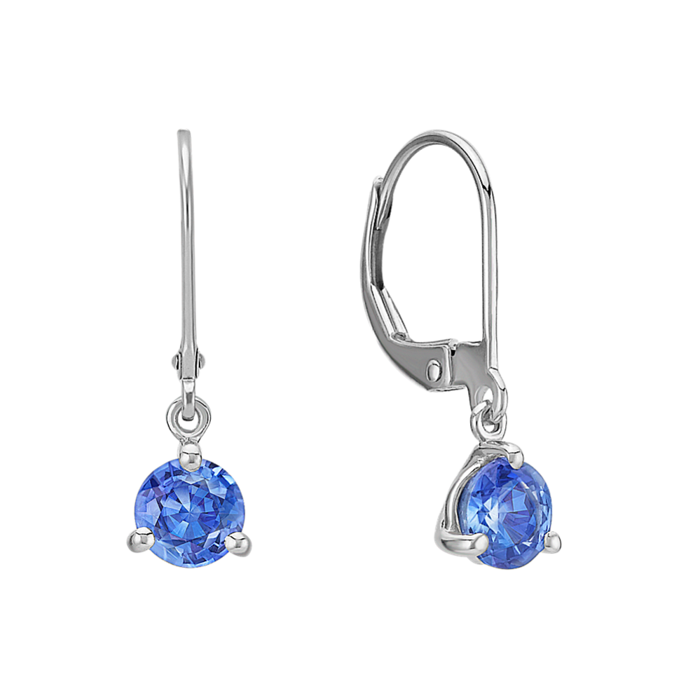 Kentucky Blue Sapphire Leverback Dangle Earrings