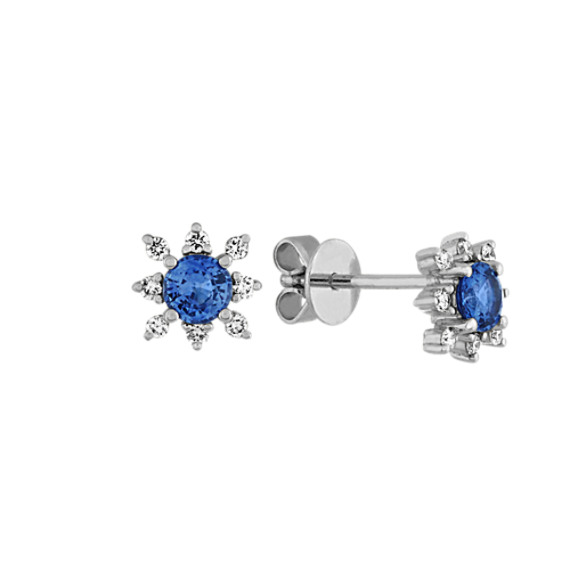 Kentucky Blue Sapphire and Diamond Star Earrings