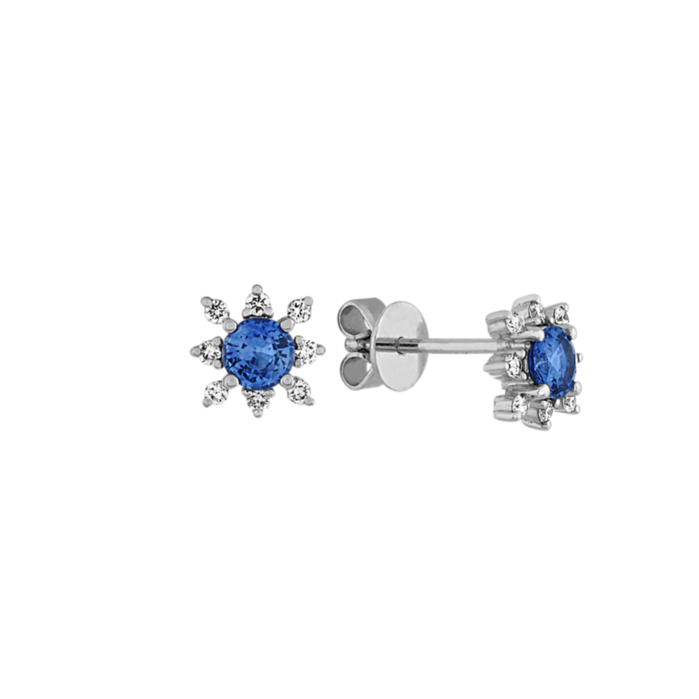 Kentucky Blue Sapphire and Diamond Star Earrings