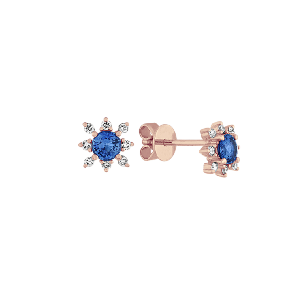 Kentucky Blue Sapphire and Diamond Star Earrings