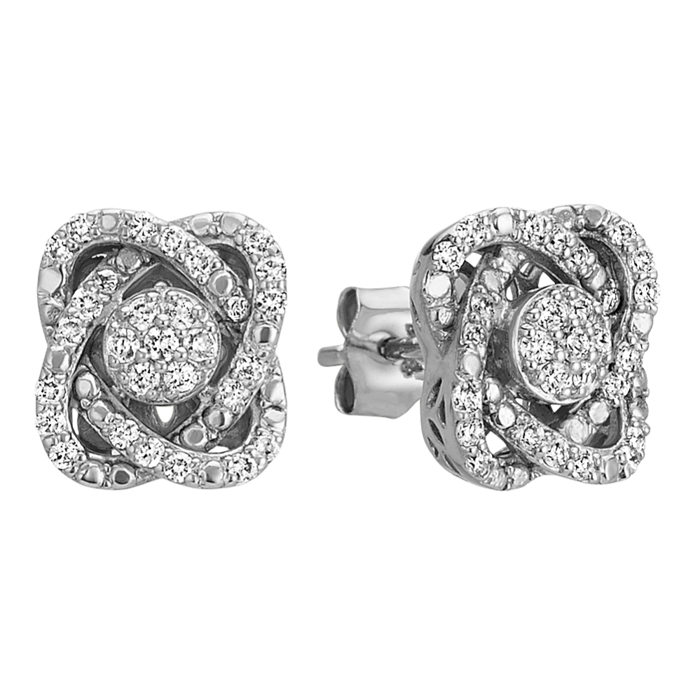 Knot Diamond Cluster Earrings