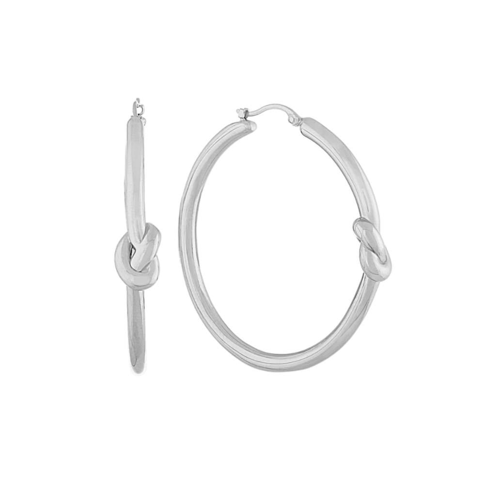 Knot Hoop Earrings in Sterling Silver