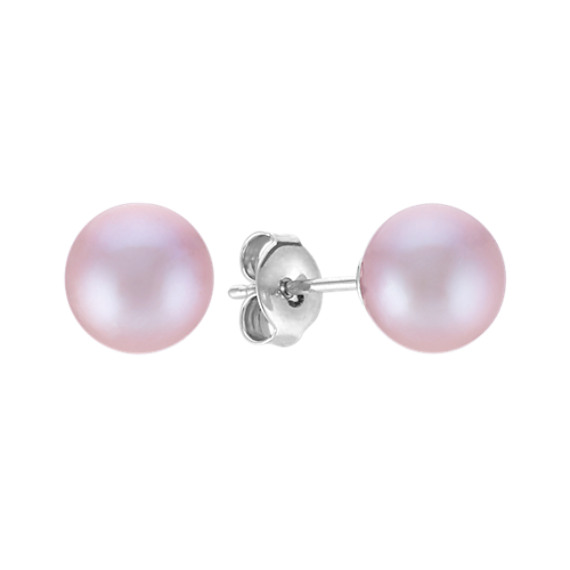 Lavender Cultured Freshwater Pearl Earrings In Sterling Silver Lavender Cultured Freshwater Pearl Earrings In Sterling Silver