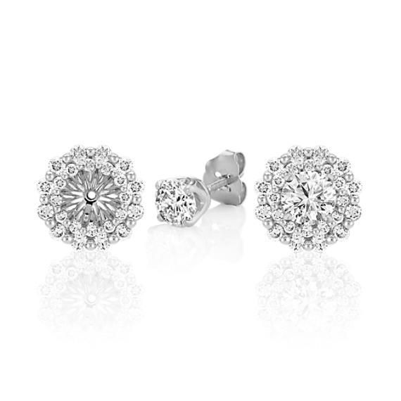 Layered Diamond Earring Jackets In 14k White Gold Layered Diamond Earring Jackets In 14k White Gold