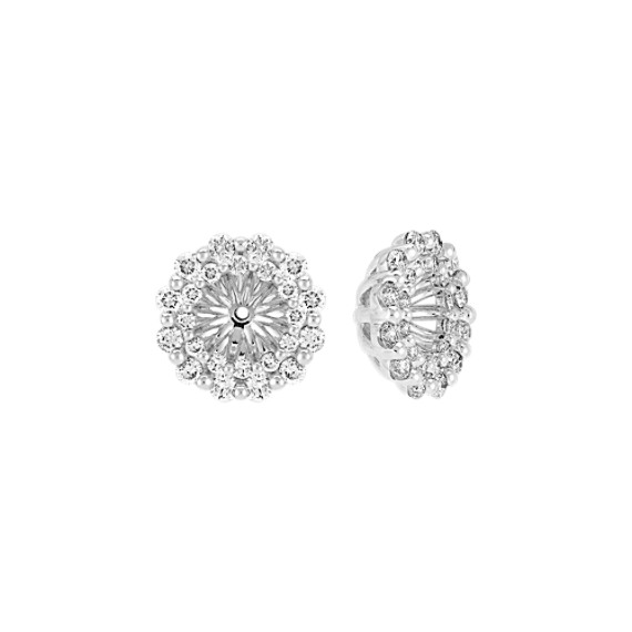 Layered Diamond Earring Jackets in 14k White Gold