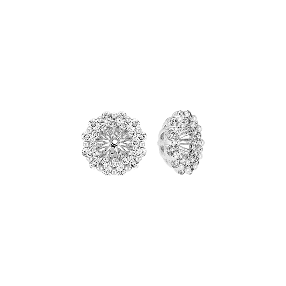 Layered Diamond Earring Jackets in 14k White Gold | Shane Co.