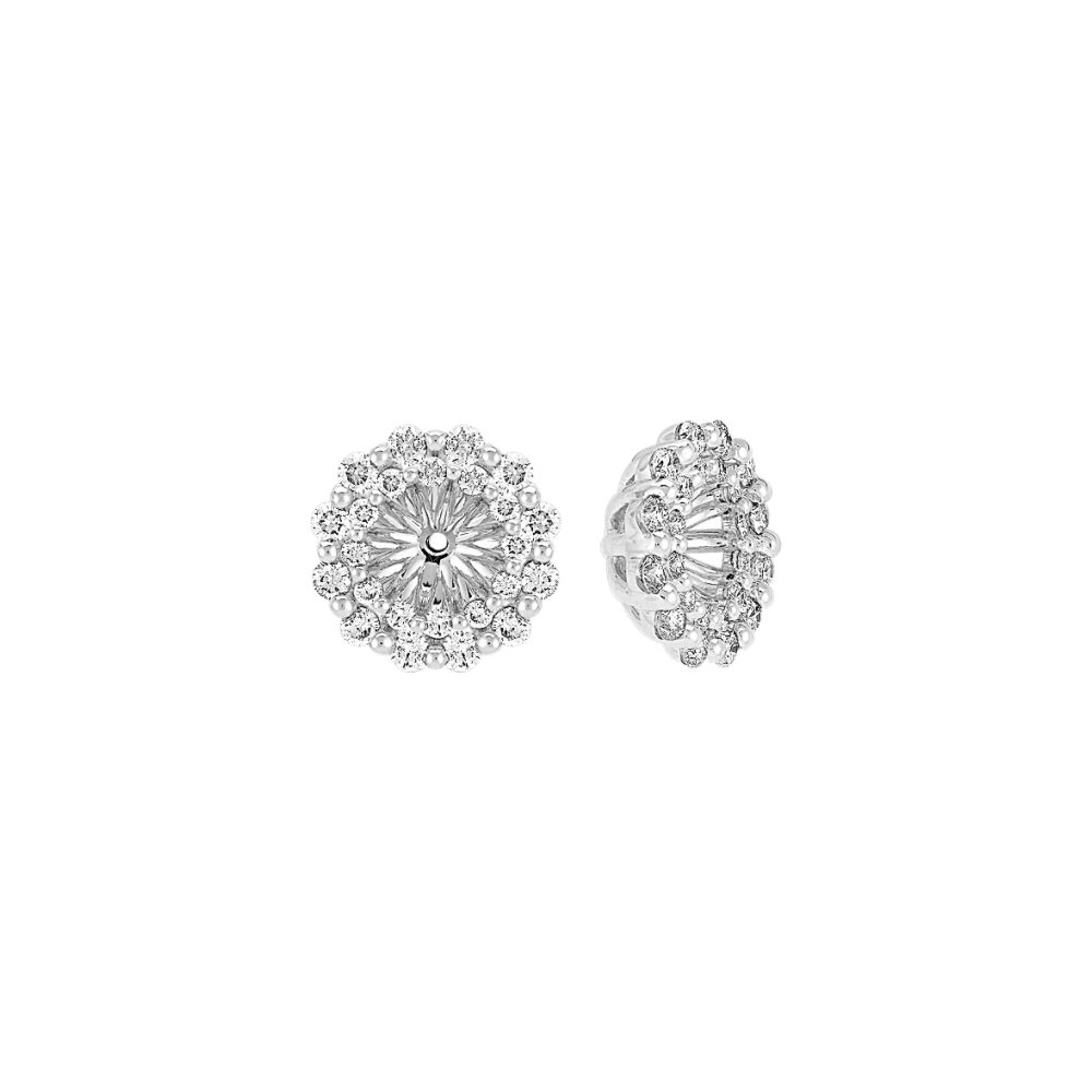 Layered Natural Diamond Earring Jackets in 14k White Gold