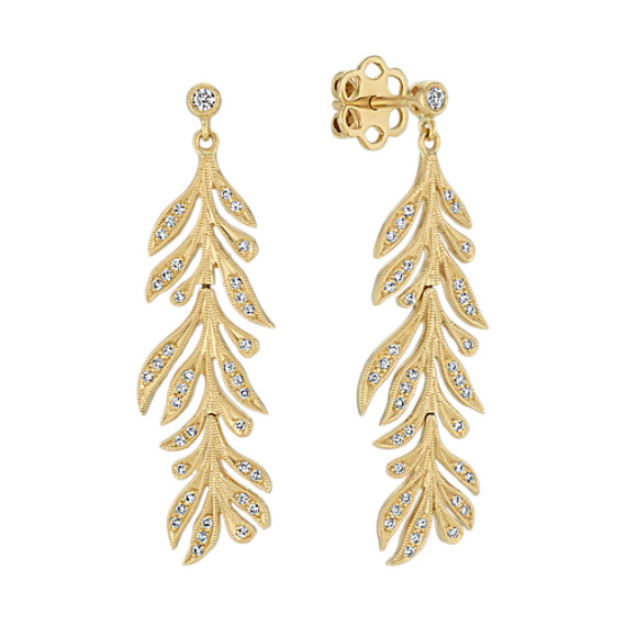 Leaf Diamond Earrings Shane Co Leaf Diamond Earrings