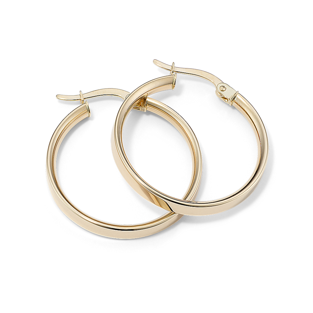 Leti Large 14K Yellow Gold Hoops