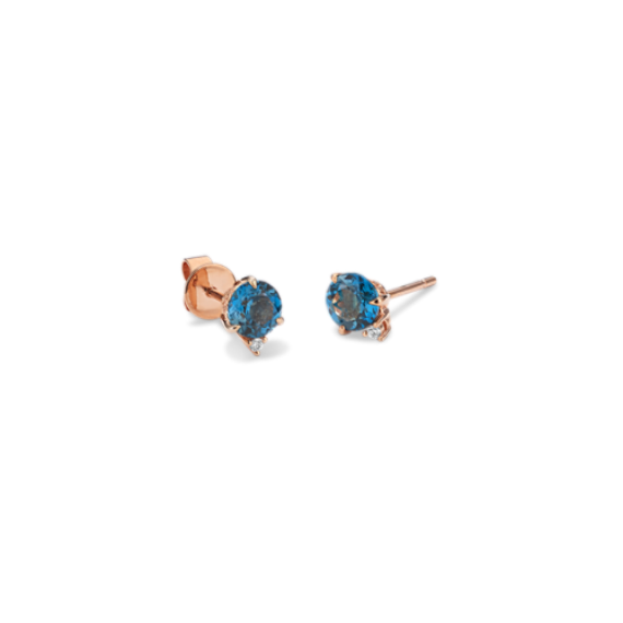 Bondi Blue Topaz & Diamond Studs