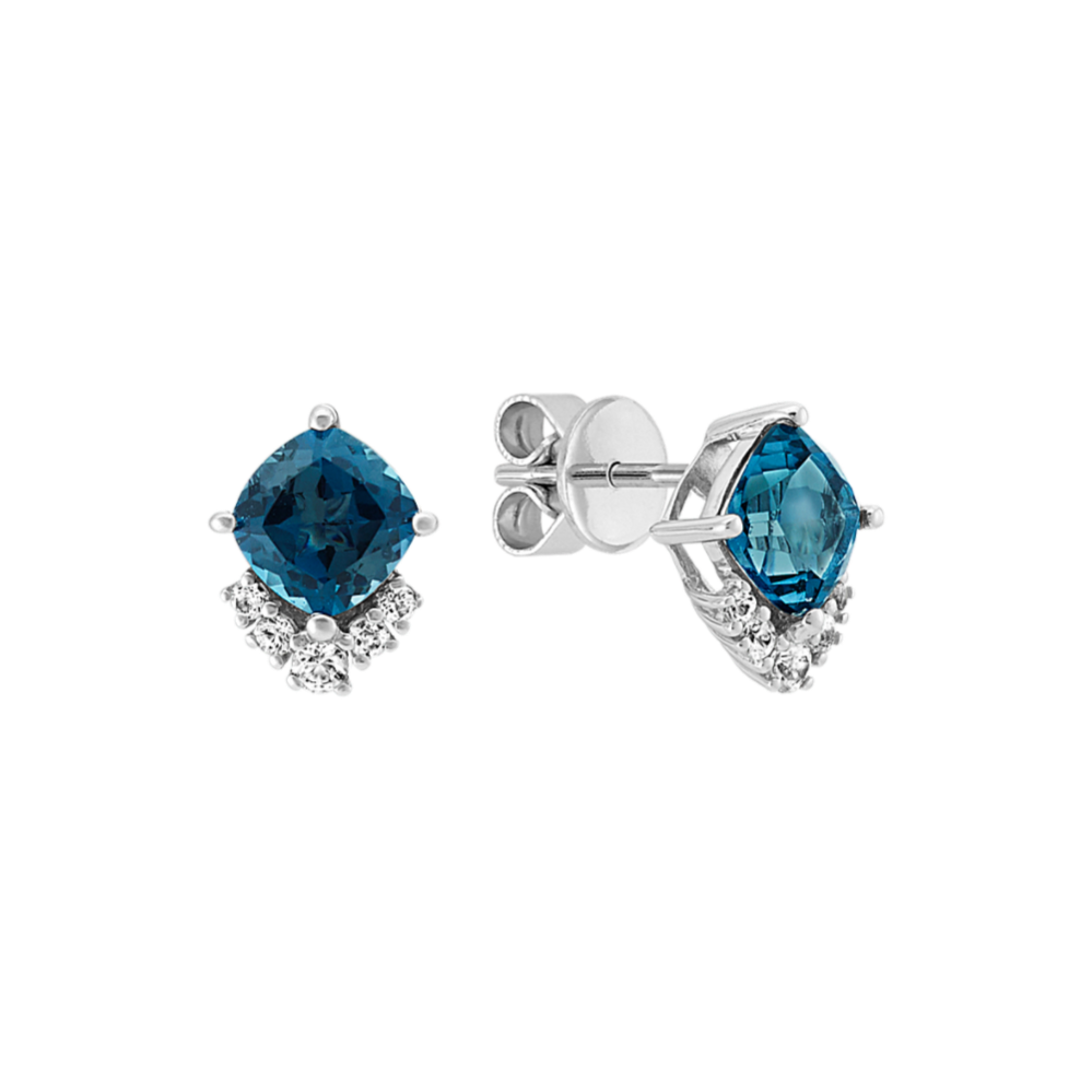 London Blue Topaz & White Sapphire Earrings