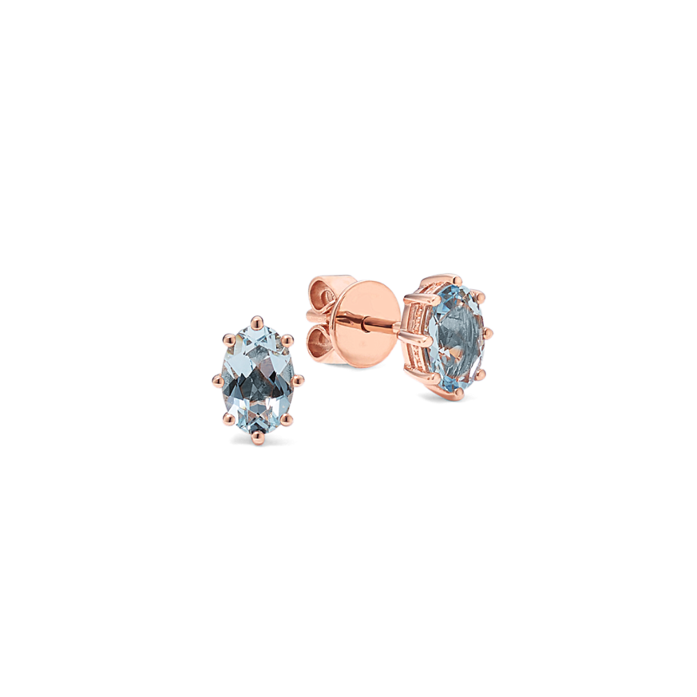 Marabel Natural Aquamarine Earrings in 14K Rose Gold