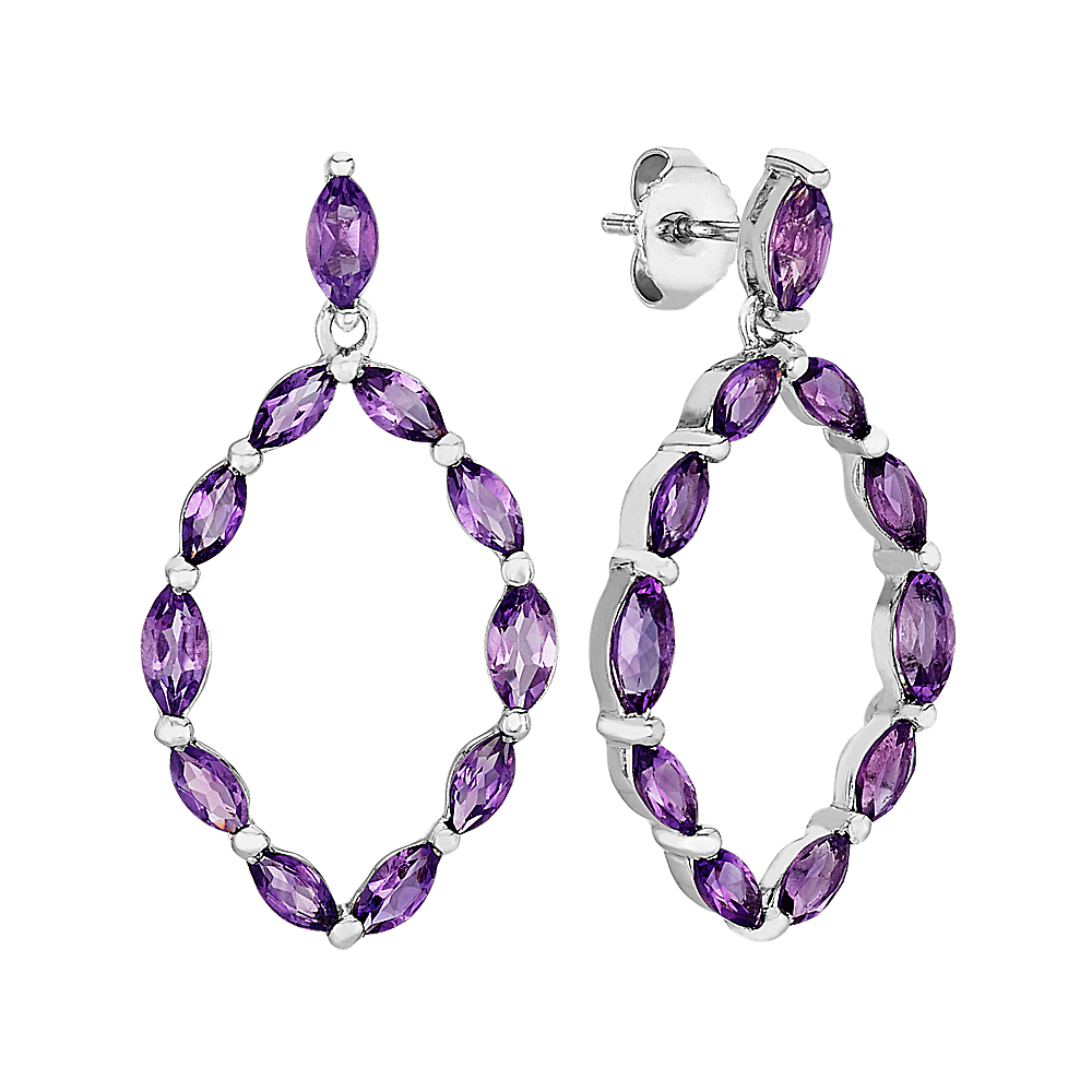 Marquise Amethyst Earrings | Shane Co.