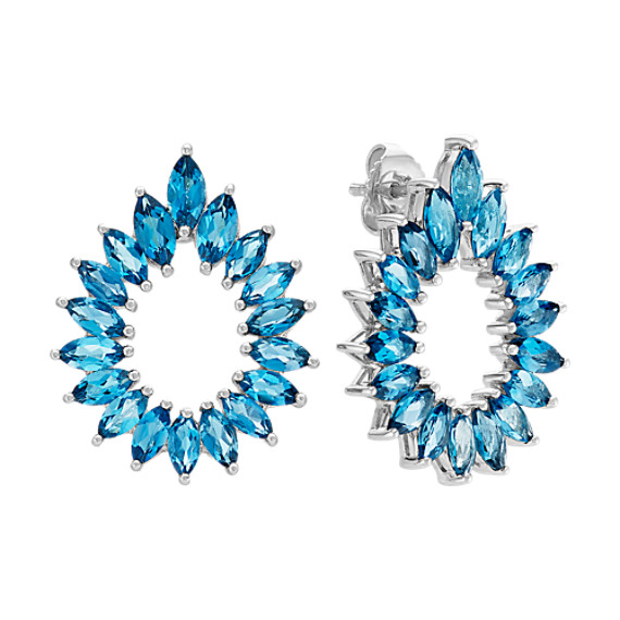 Marquise London Blue Topaz Teardrop Earrings Shane Co Marquise London Blue Topaz Teardrop Earrings