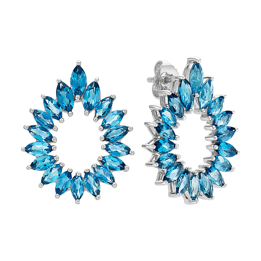 Marquise London Blue Topaz Teardrop Earrings