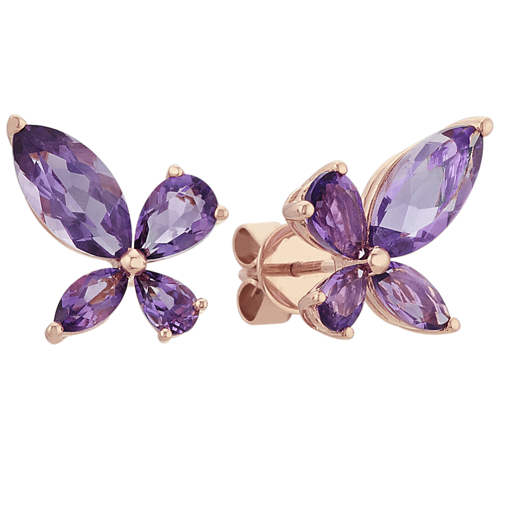 Marquise and Pear-Shaped Amethyst Earrings