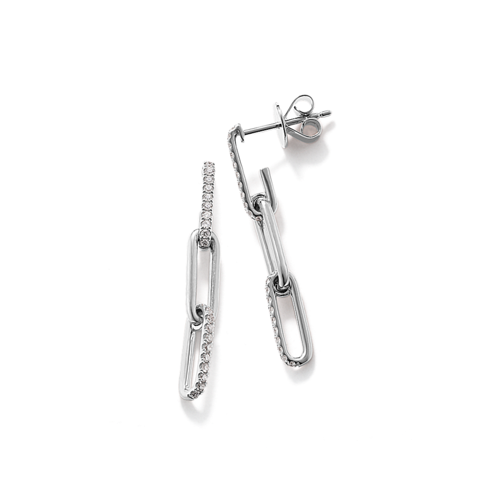 Diamond Paperclip Chain Drop Earrings