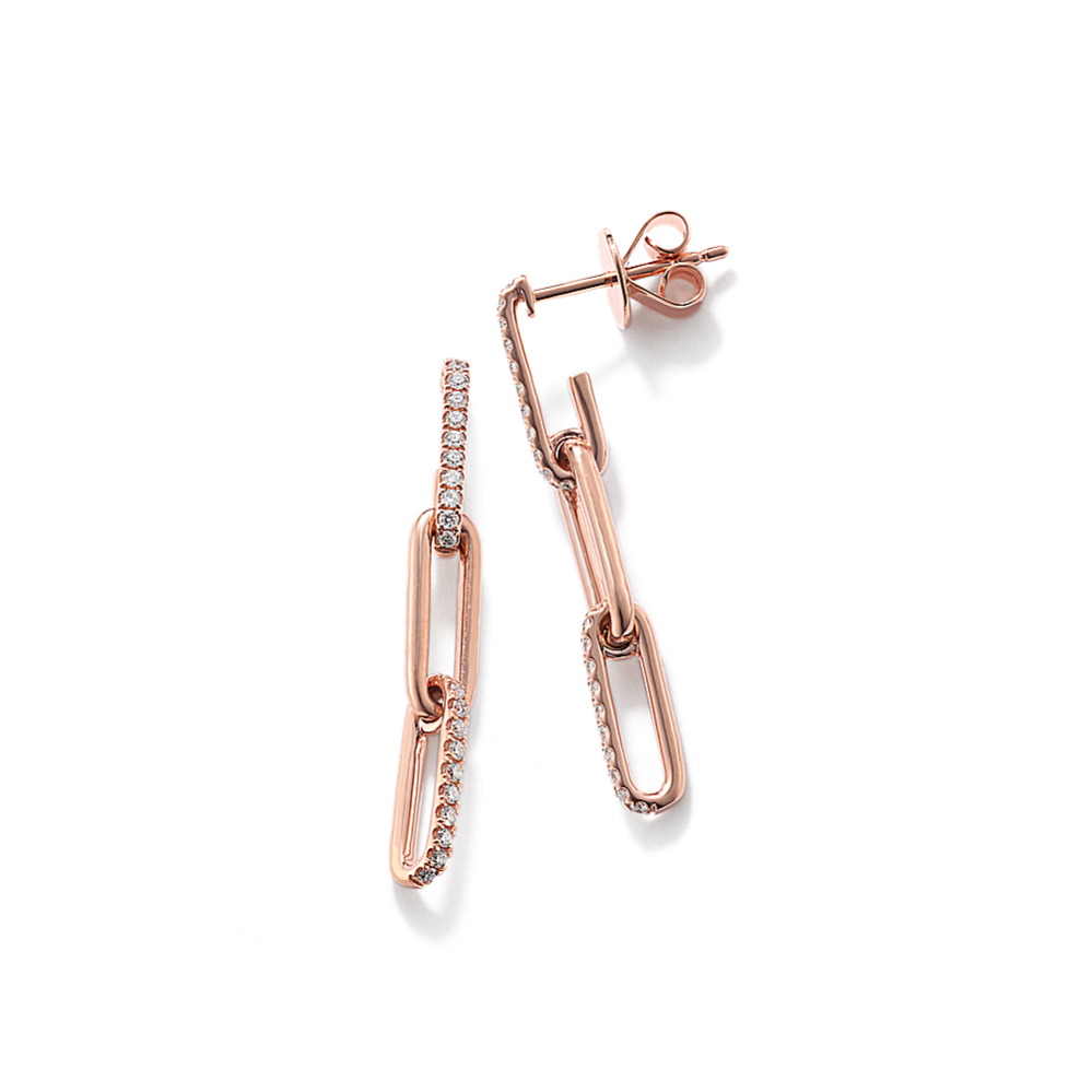 Diamond Paperclip Chain Drop Earrings