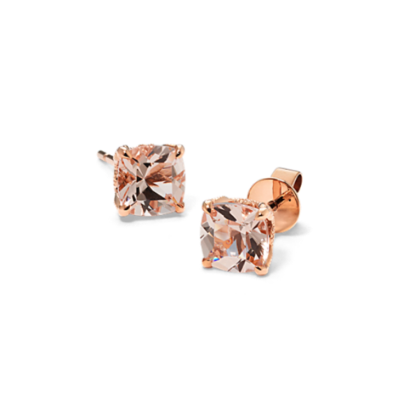 Tierney Morganite & Diamond Studs