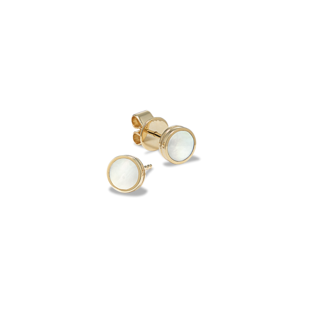 Mother-of-Pearl 14K Yellow Gold Studs