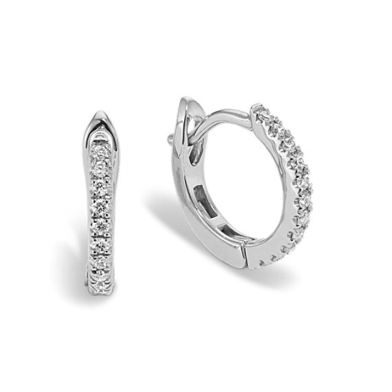Clara Diamond Pave Huggie Hoops