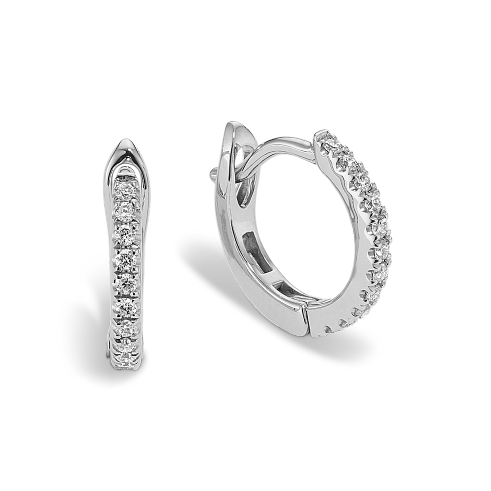 Clara Diamond Pave Huggie Hoops