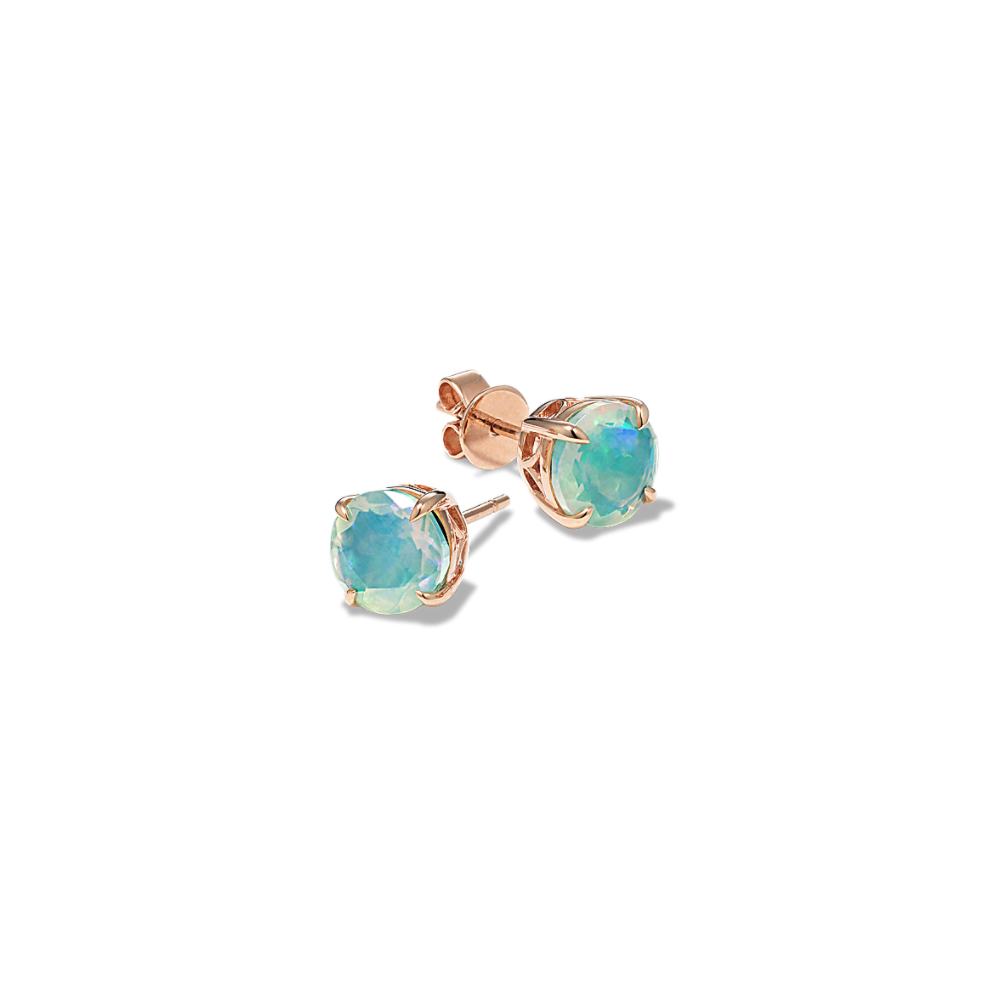 Mariana Natural Opal Earrings in 14K Rose Gold