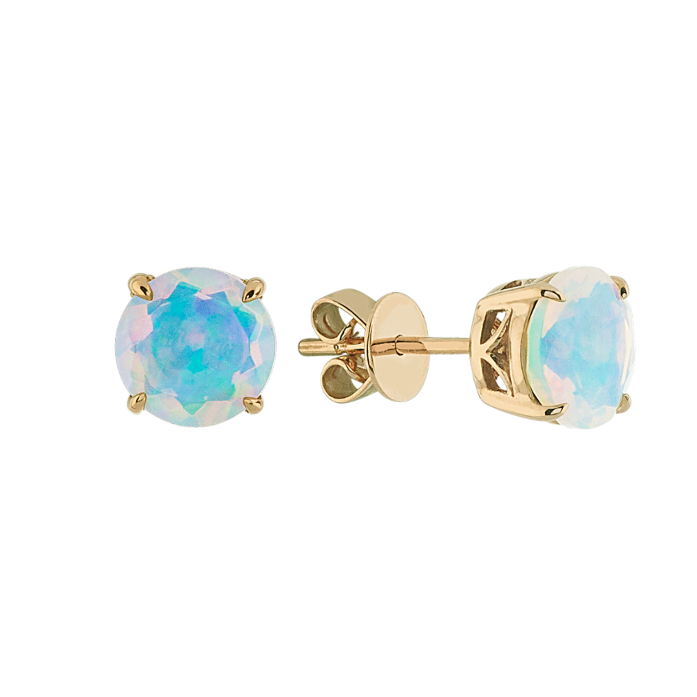 Mariana Natural Opal Earrings in 14K Yellow Gold