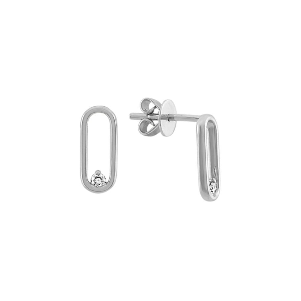 Open Diamond Earrings in Sterling Silver
