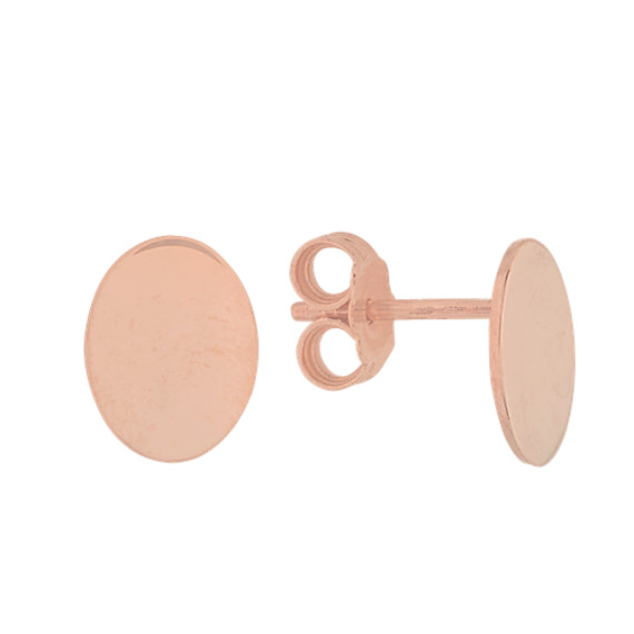 Oval Disc Earrings in 14K Rose Gold