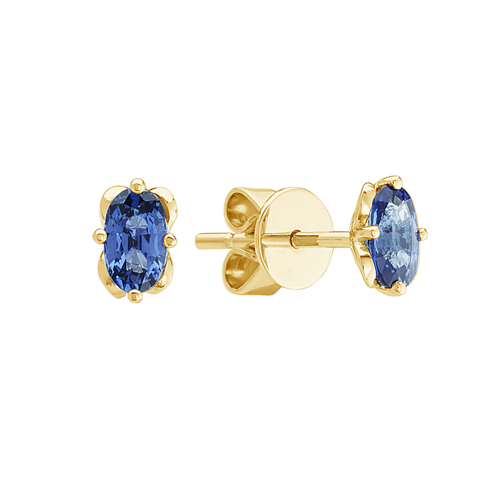 Oval Kentucky Blue Sapphire Earrings