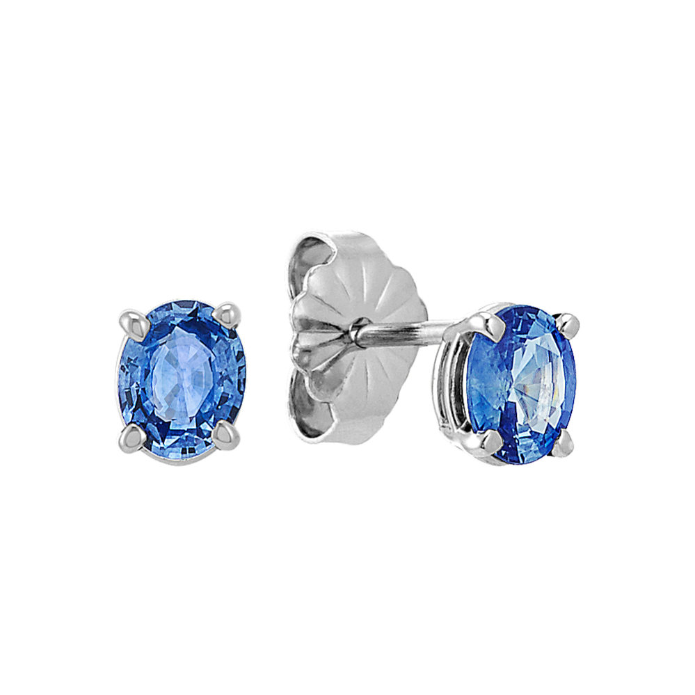 Oval Kentucky Blue Sapphire Solitaire Earrings