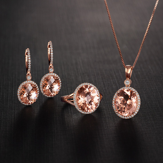 rose gold and morganite earrings