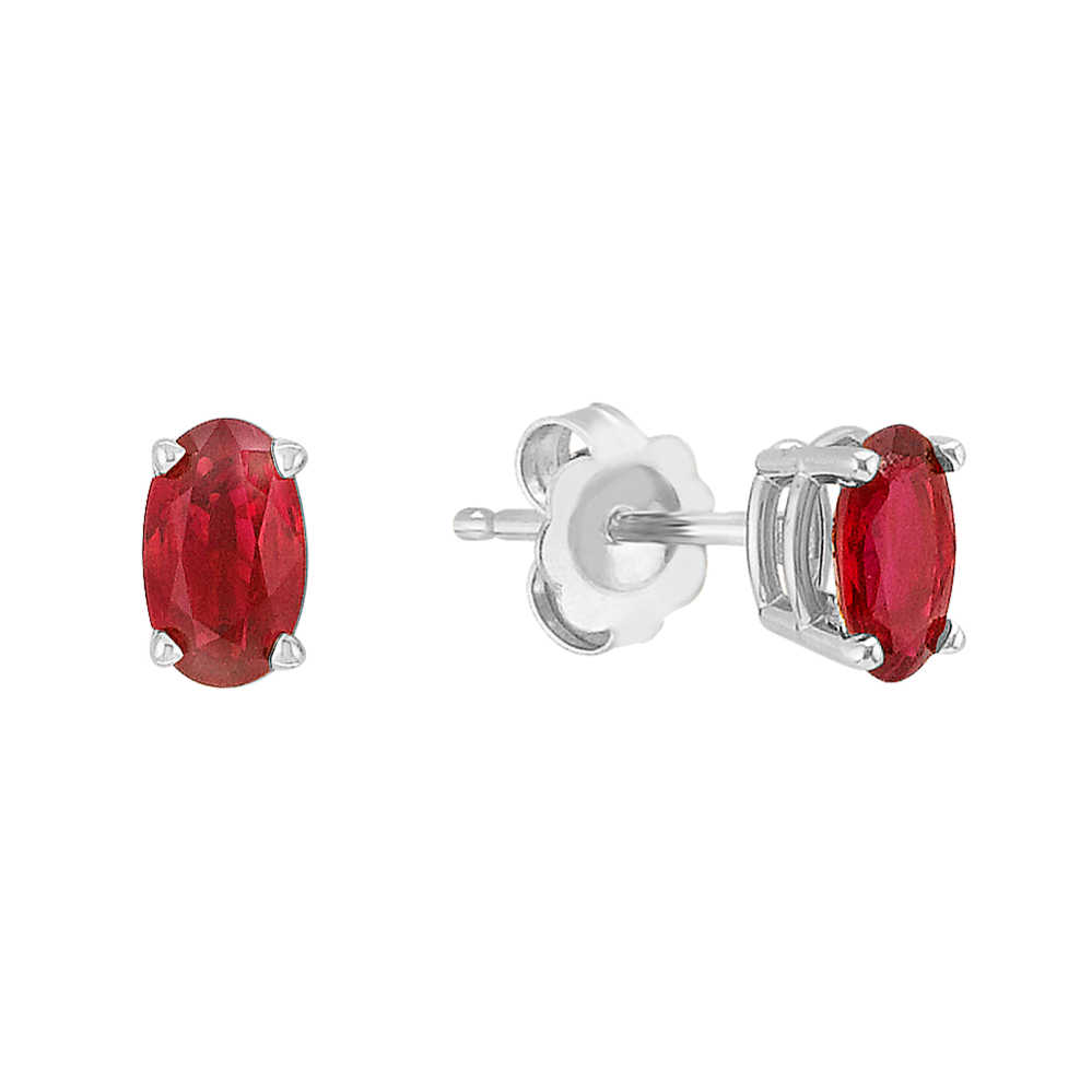Oval Ruby Earrings