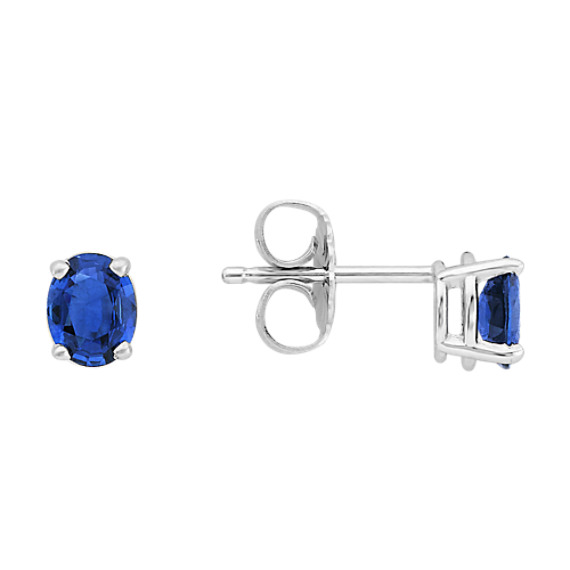 Oval Traditional Blue Sapphire Solitaire Earrings | Shane Co.