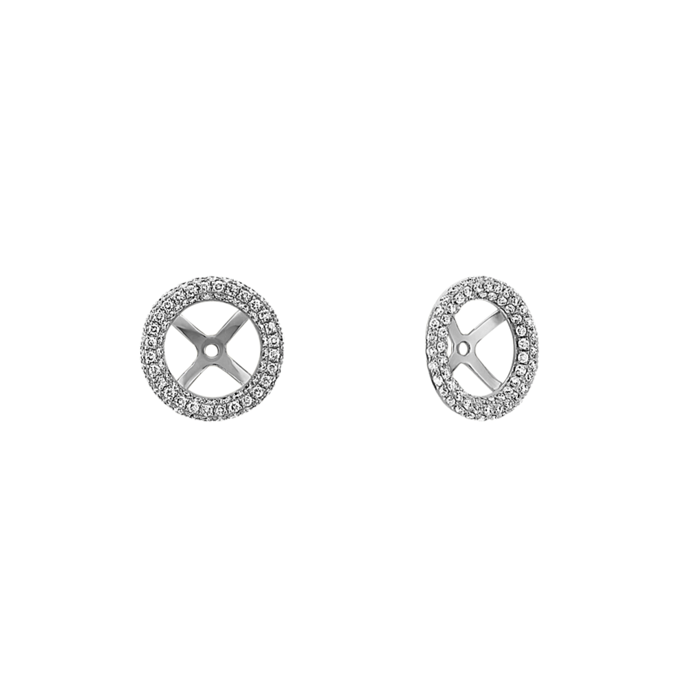 Pave-Set Diamond Round Earring Jackets