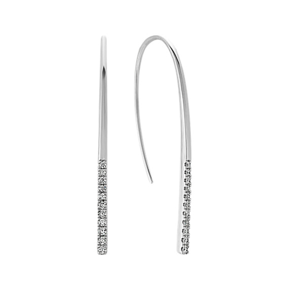 Pave-Set Diamond Threader Earrings
