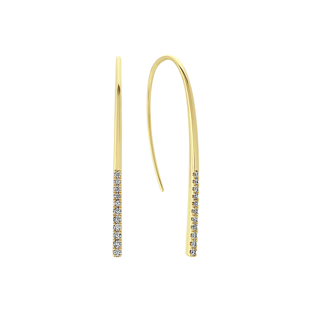 Pave-Set Natural Diamond Threader Earrings