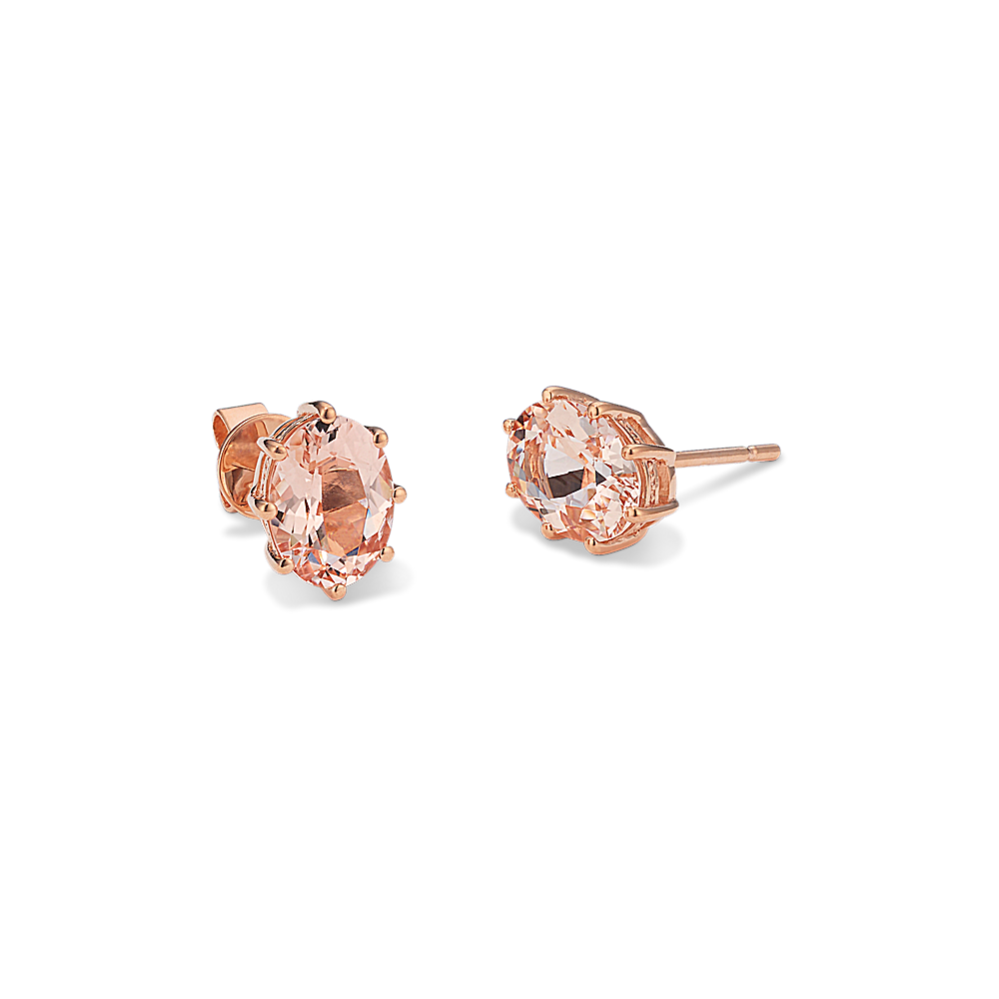 Hera Morganite Studs (8x6mm)