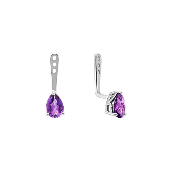 Pear Shaped Amethyst Earring Jackets Shane Co Pear Shaped Amethyst Earring Jackets