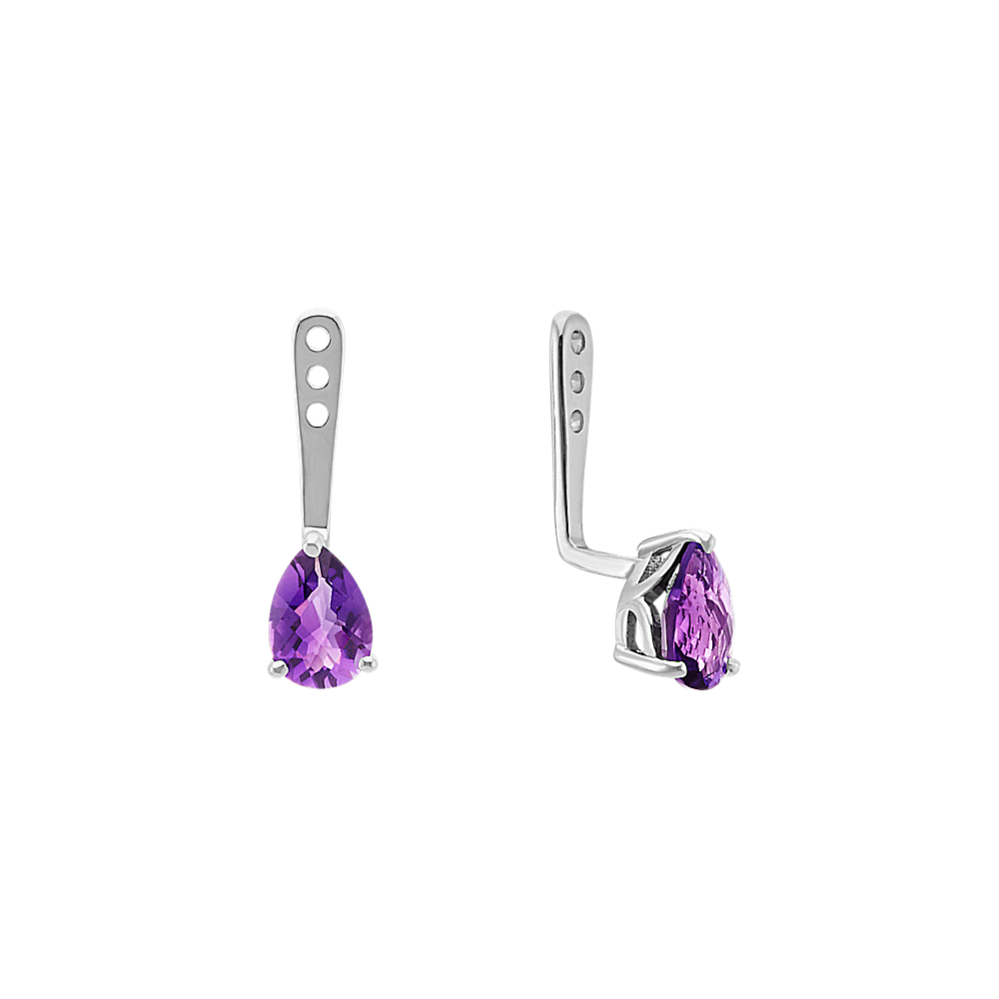 Pear-Shaped Amethyst Earring Jackets