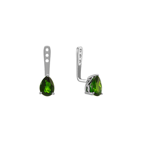 Pear Shaped Chromediopside Earring Jackets In Sterling Silver Pear Shaped Chromediopside Earring Jackets In Sterling Silver